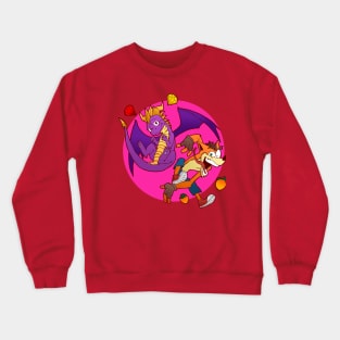 Purple Dragon and Orange Demon Crewneck Sweatshirt